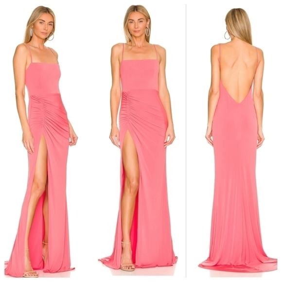 NEW KATIE MAY x REVOLVE Great Kate Coral Maxi Gown Dress Size Large - Picture 1 of 9